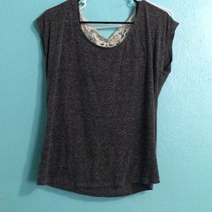 Grey shirt with lace details